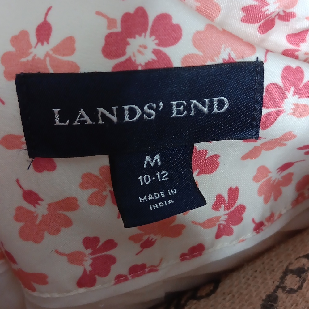 Lands End Floral Zipper Jacket Size Medium - Picture 4 of 6